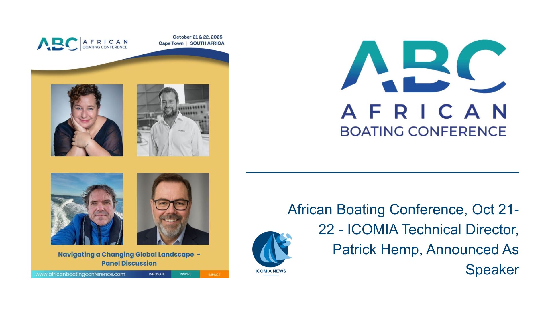 African Boating Conference 2025, Oct 21-22 - ICOMIA Technical Director, Patrick Hemp, Announced As Speaker